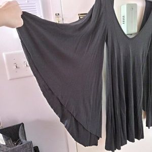 Urban Outfitters black mini dress, flared sleeves